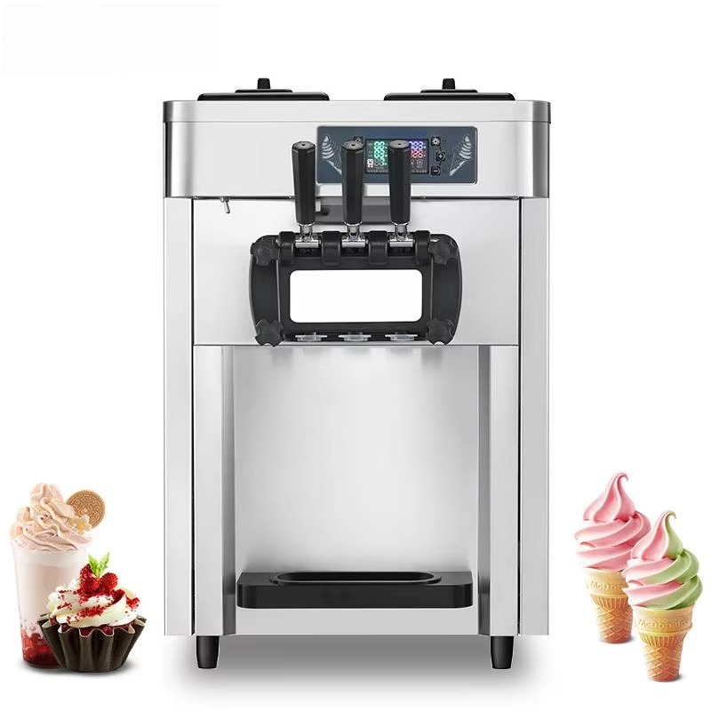 Soft Serve Ice Cream Machine 3 Flavor - Machine à crème glacée automatique professionnelle