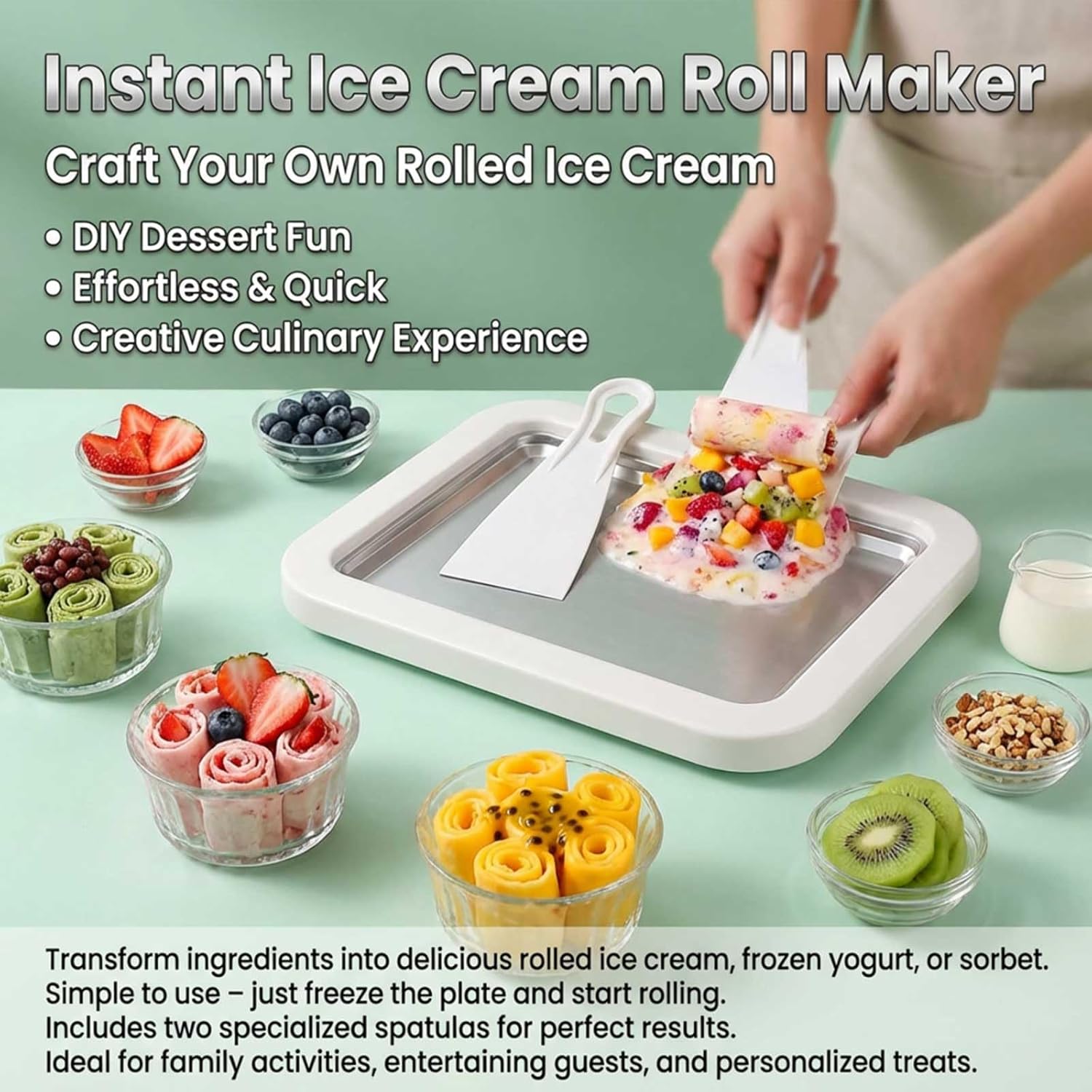 Rolled Ice Cream Machine Fried Plate - Machine à rouleaux de crème glacée