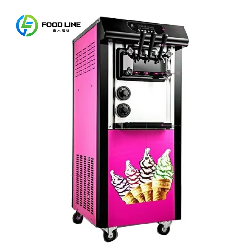 Soft Serve Ice Cream Machine 3 Flavor - Machine à crème glacée automatique personnalisée,