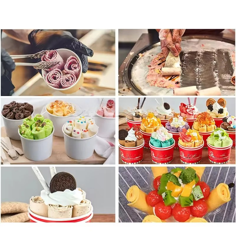Rolled Ice Cream Machine Fried Plate - Grande Machine multifonctionnelle de yaourt frit