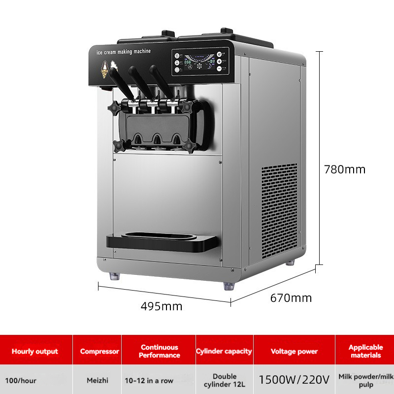 Commercial Ice Cream Machine Countertop - Machine à glace molle entièrement automatique