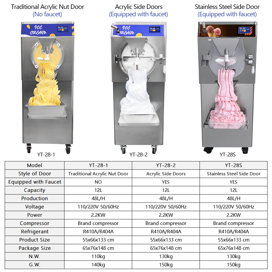 Machine à crème glacée 48L/H,  - Commercial Gelato Maker Machine avis et prix