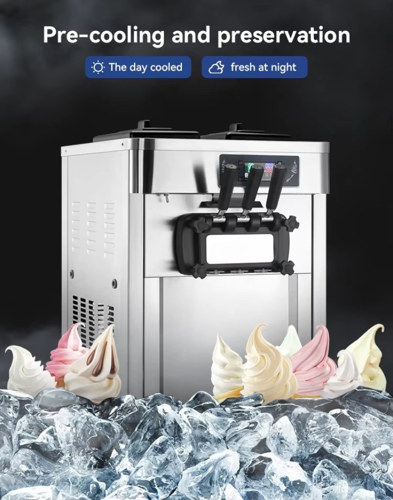 Machine à crème glacée automat - Soft Serve Ice Cream Machine 3 Flavor avis et prix