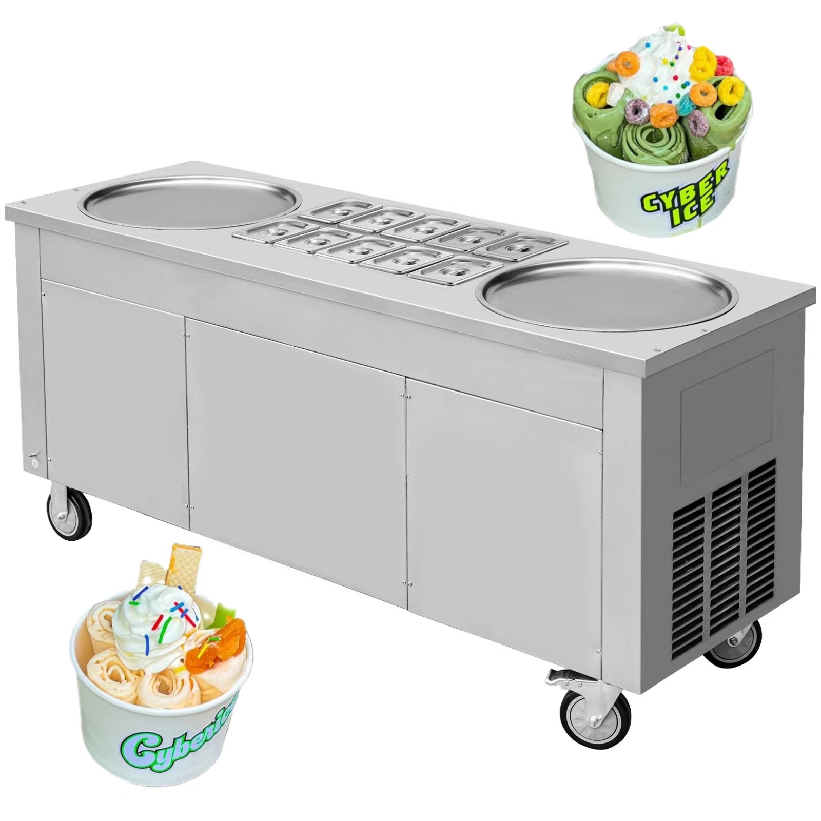 Machine à crème glacée en roul - Rolled Ice Cream Machine Fried Plate avis et prix