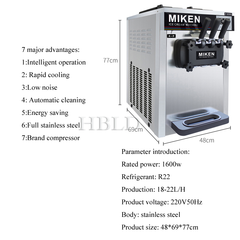 Machine à glace molle, machine - Soft Serve Ice Cream Machine 3 Flavor avis et prix