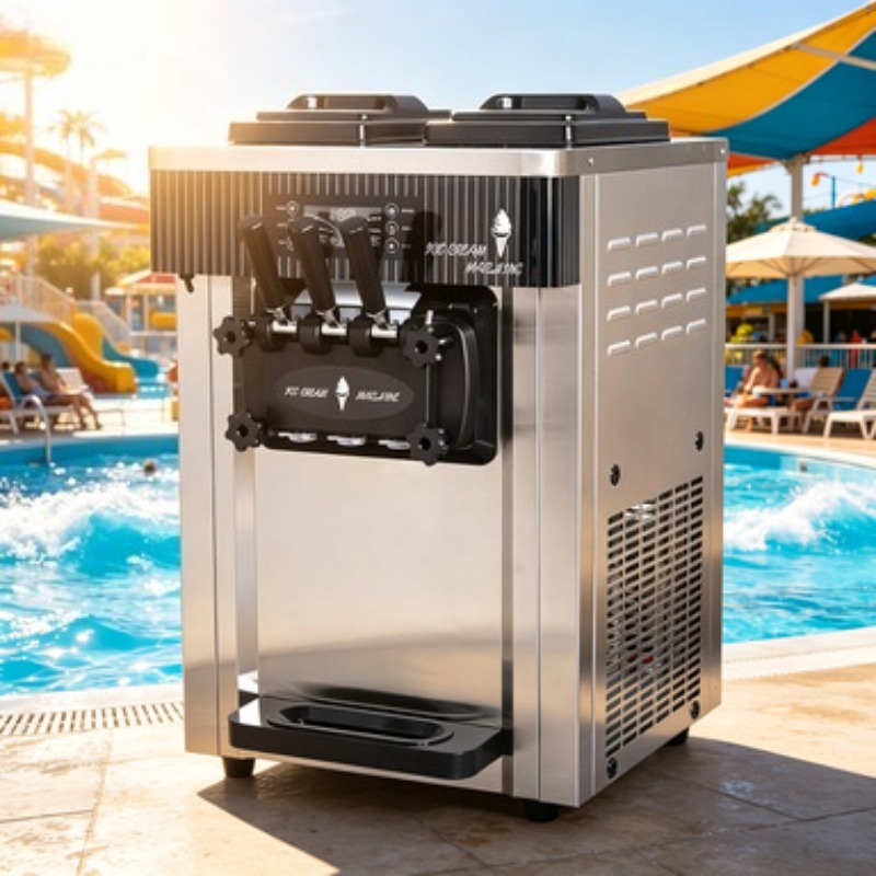 Machine à glaces professionnel - Soft Serve Ice Cream Machine 3 Flavor avis et prix