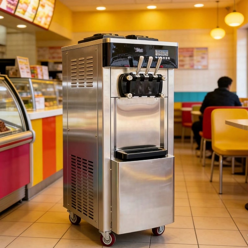 Machine à glace molle commerci - Soft Serve Ice Cream Machine 3 Flavor avis et prix