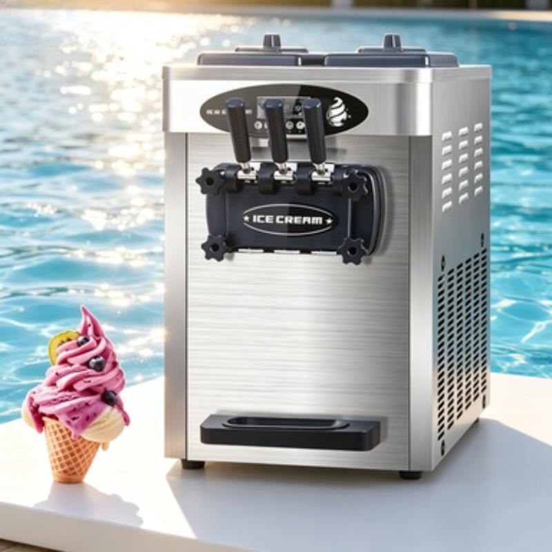 Machine à crème glacée en acie - Soft Serve Ice Cream Machine 3 Flavor avis et prix