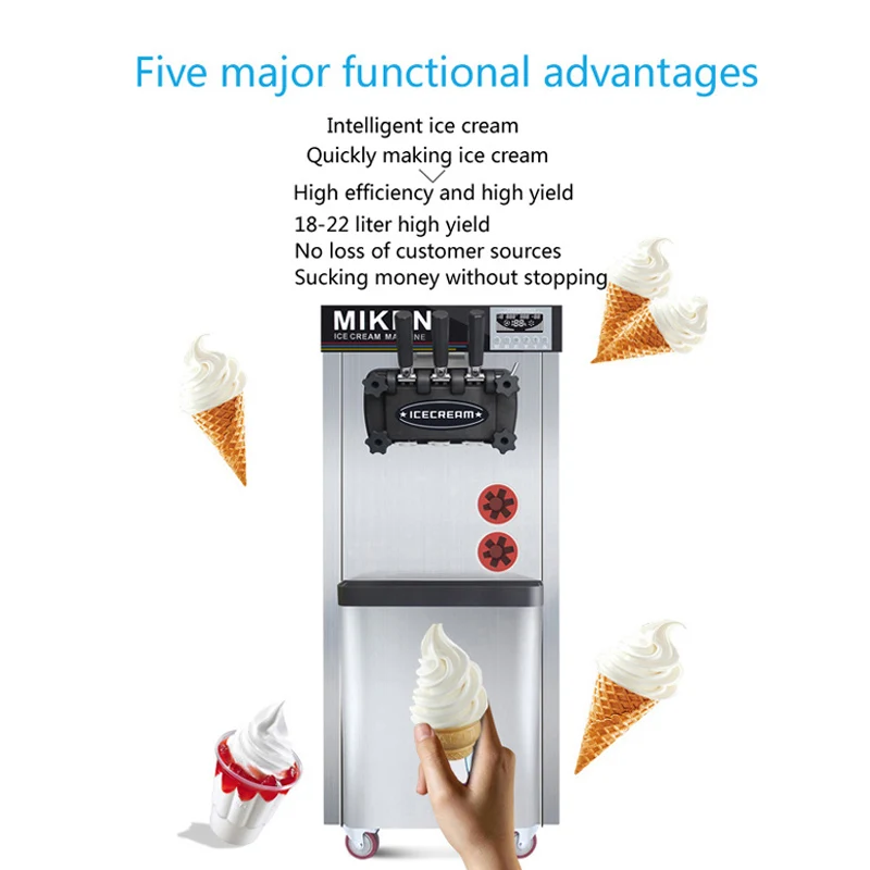 Machine à glace molle automati - Commercial Ice Cream Machine Countertop avis et prix