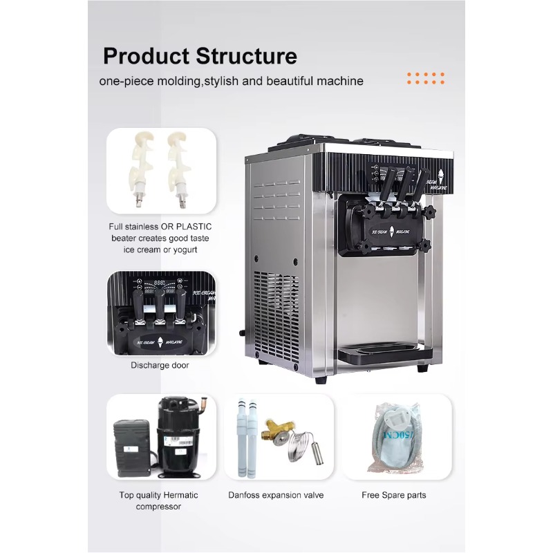 Machine à glaces molles à 3 sa - Commercial Gelato Maker Machine avis et prix