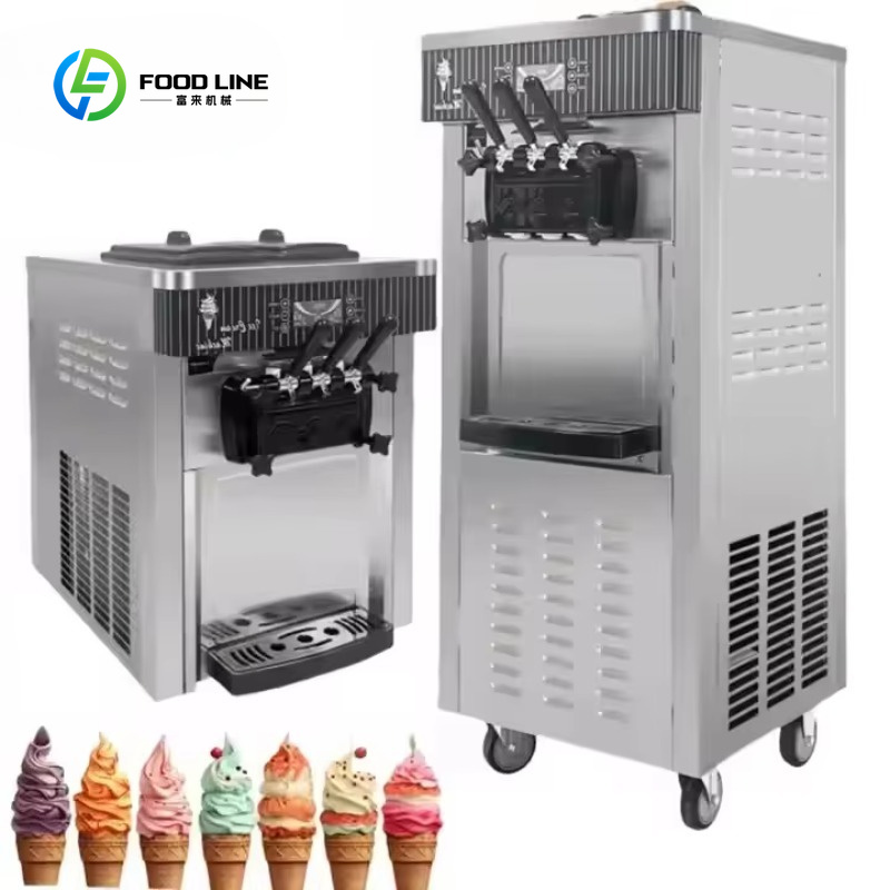 Machine à glace molle commerci - Soft Serve Ice Cream Machine 3 Flavor avis et prix