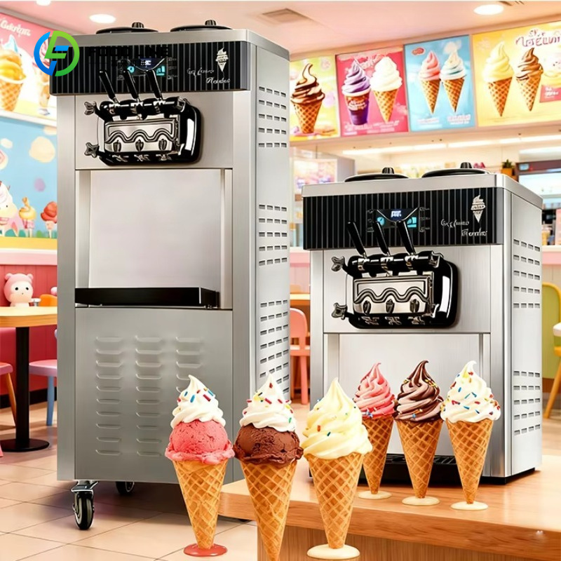 Machine à glace molle commerci - Soft Serve Ice Cream Machine 3 Flavor avis et prix