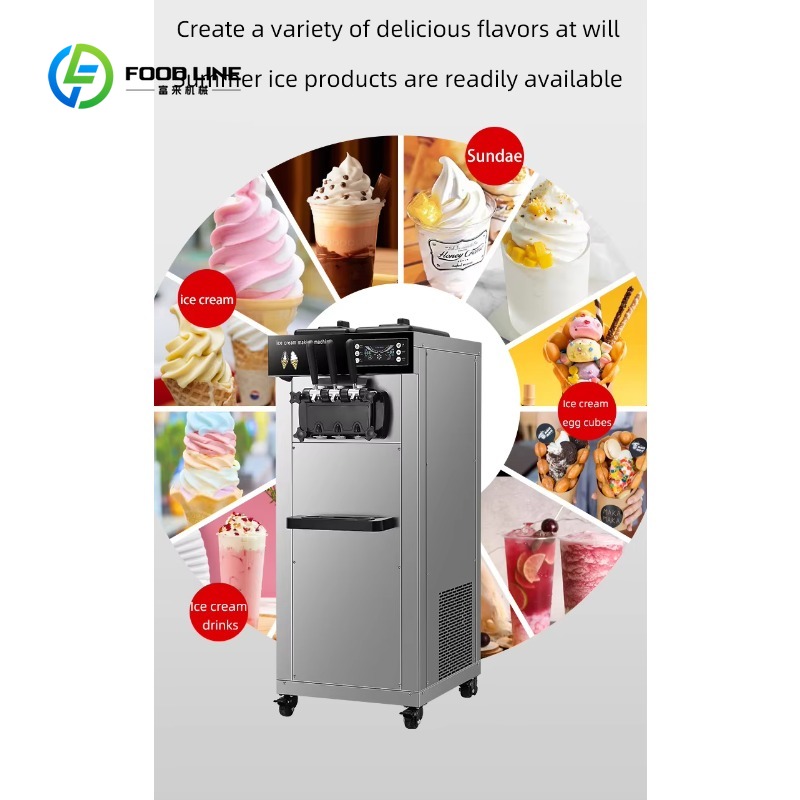 Machine à glace molle commerci - Soft Serve Ice Cream Machine 3 Flavor avis et prix